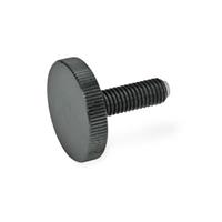 GN 653.10 Flat Knurled Screw with Brass or Plastic Pivot